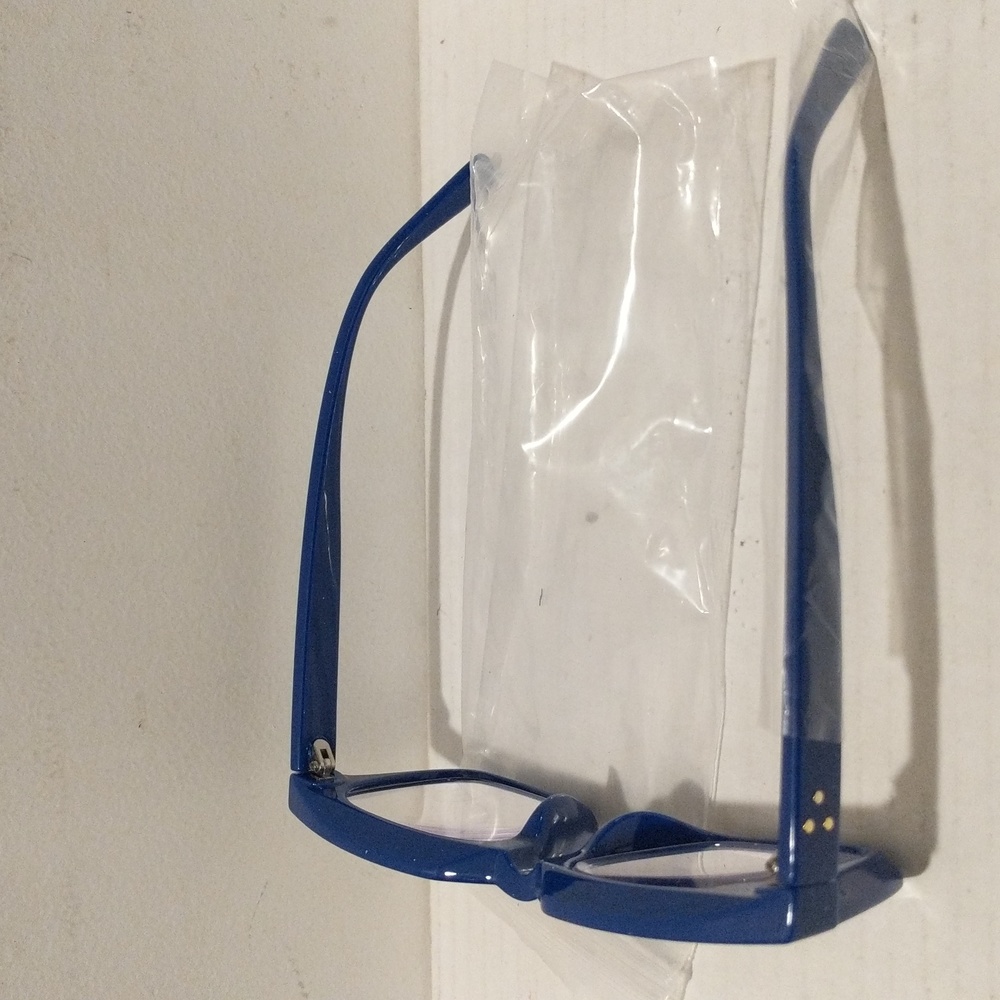 Blue Oversized +2.0 Reading Glasses Computer Blue Light Filter Blocking 2X 🆕 - Picture 3 of 5